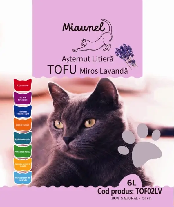nisip tofu pisici lavanda Miaunel